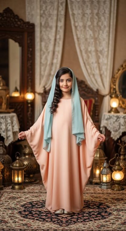 Kids Kaftan Style Abaya - Image 2