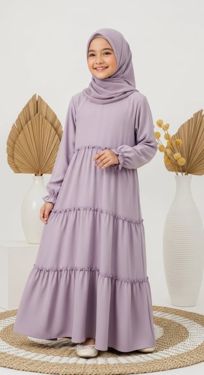 Kids Ruffled or Tiered Abaya